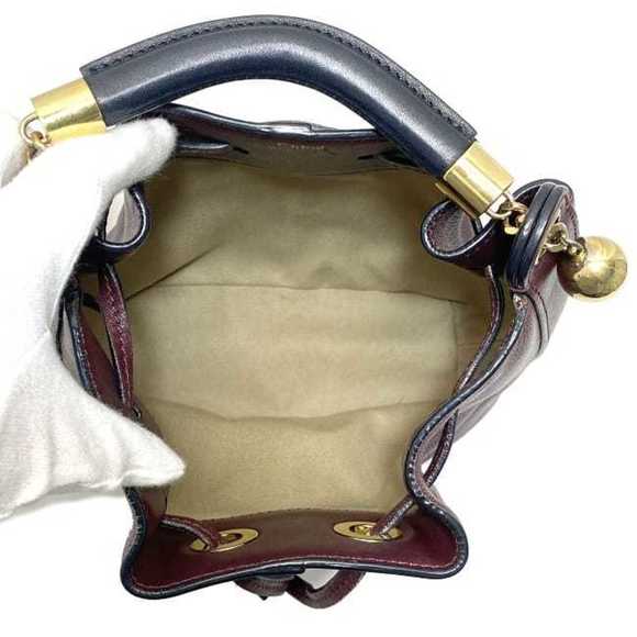 Chloé Chloe Shoulder Bag Wine Red 2way Leather Handbag Ladies - Picture 8 of 10